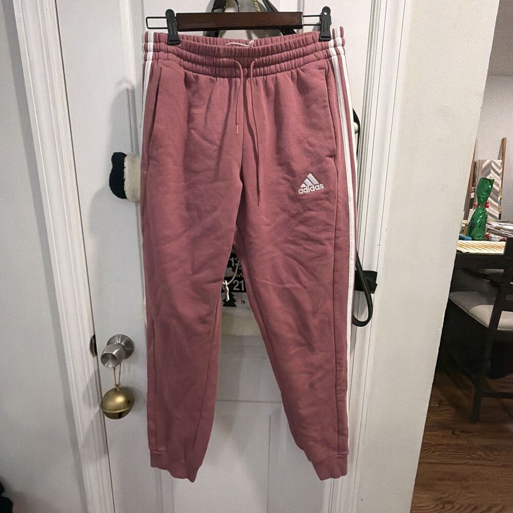 MENS ADIDAS ORIGINALS 3 STRIPES CUFFED FLEECE PANTS SIZE M